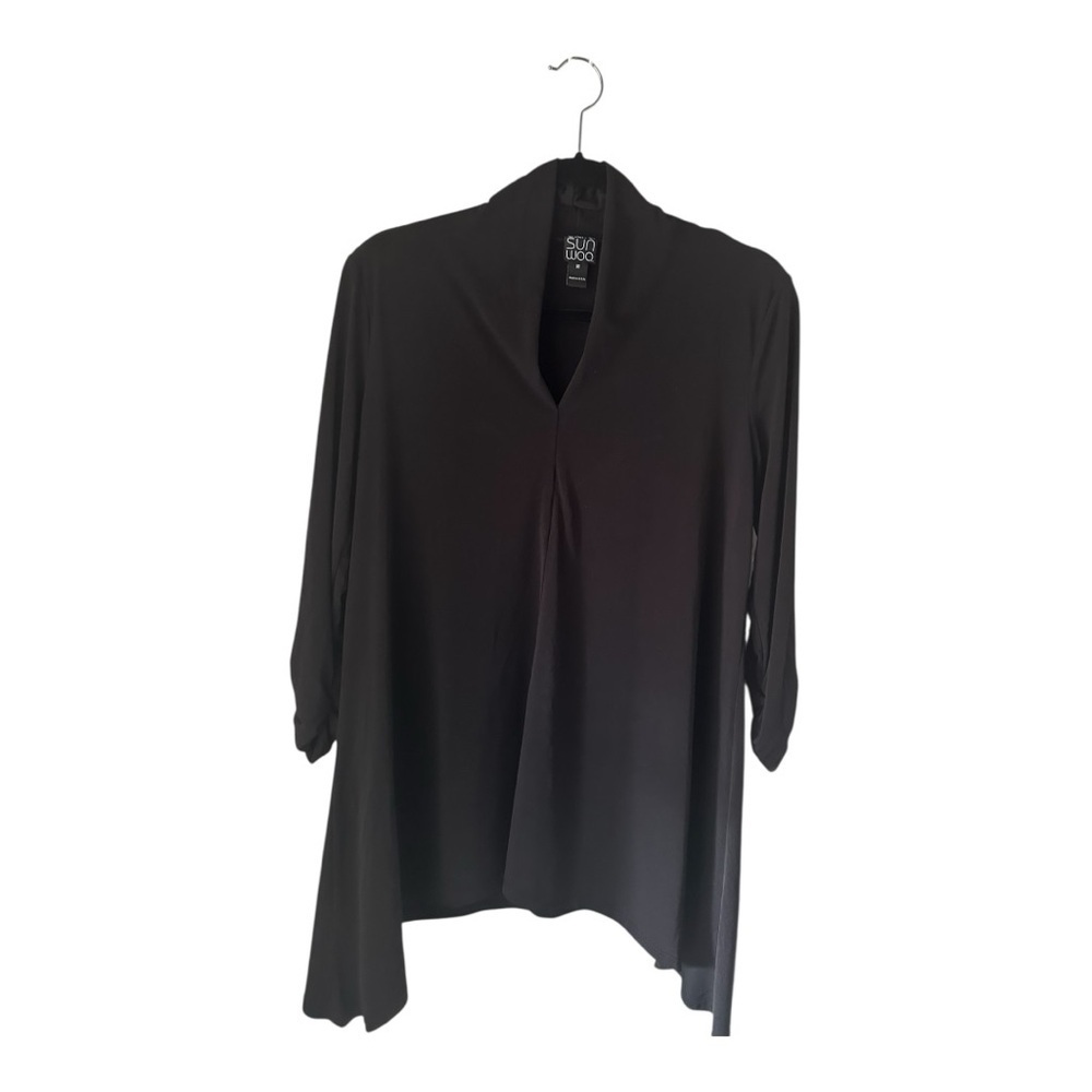 Ciara Sun Woo Solid Black Women's Top Size M